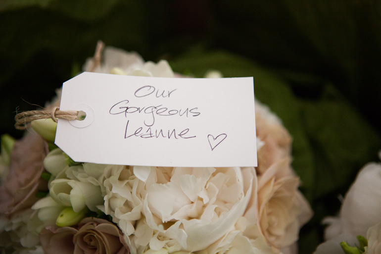 Flower Bouquet with a White Gift Tag